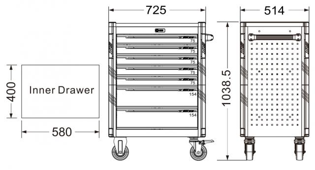 7段工具箱(ステンレス天板)