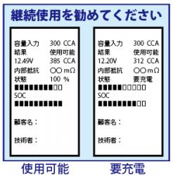 バッテリーCCAテスタープリンター付き