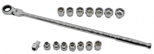 9.5mm　16PCS　超ショートソケット&ラチェットセット